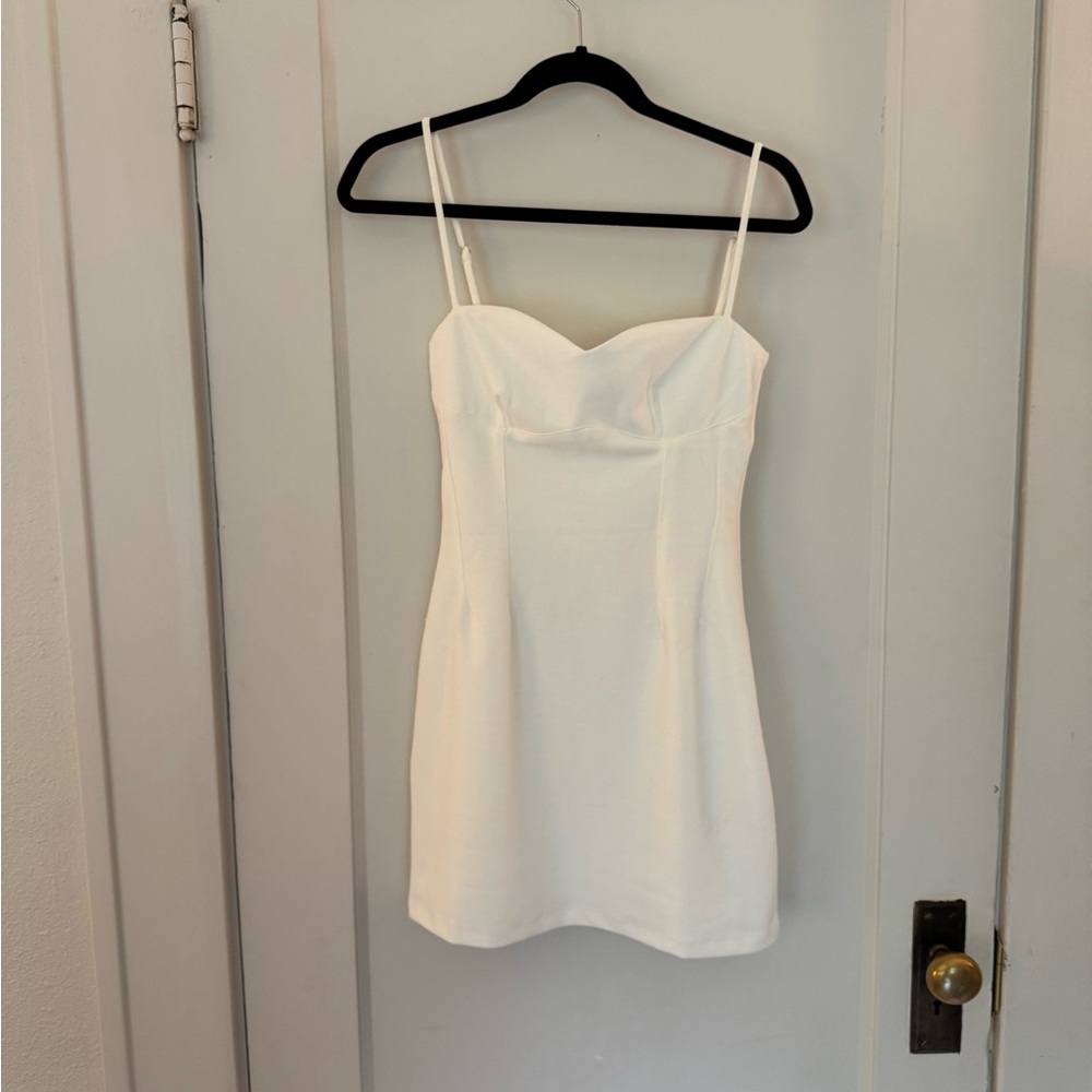 Elegant White Spaghetti Strap Dress